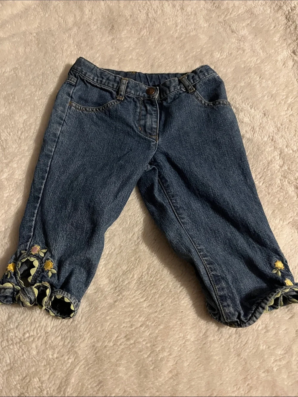 Gymboree Dark Blue Denim Jeans with Ruffle Cuffs